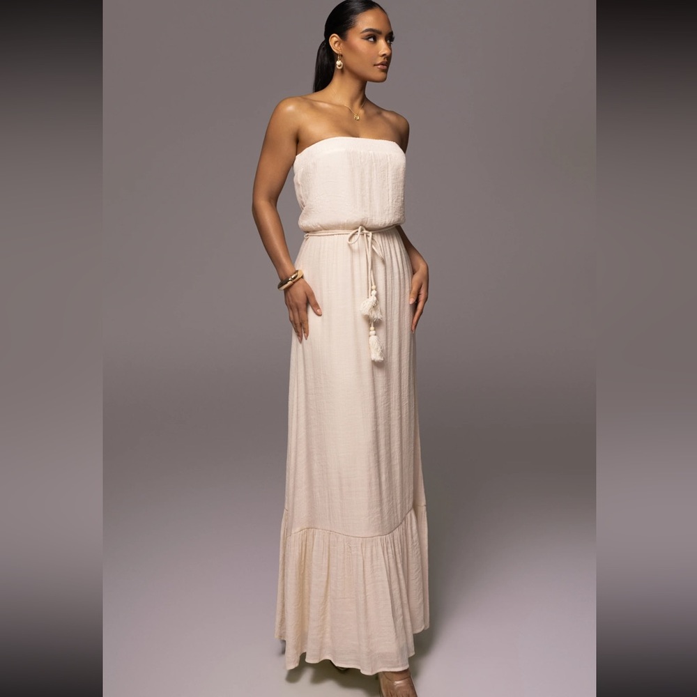 JLUXLABEL Beige Del Sol Linen Maxi
Dress